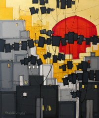 Salman Farooqi, 30 x 36 Inch, Acrylic on Canvas, Cityscape Painting-AC-SF-188
